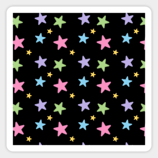 Rainbow Stars Pattern in Black Magnet
